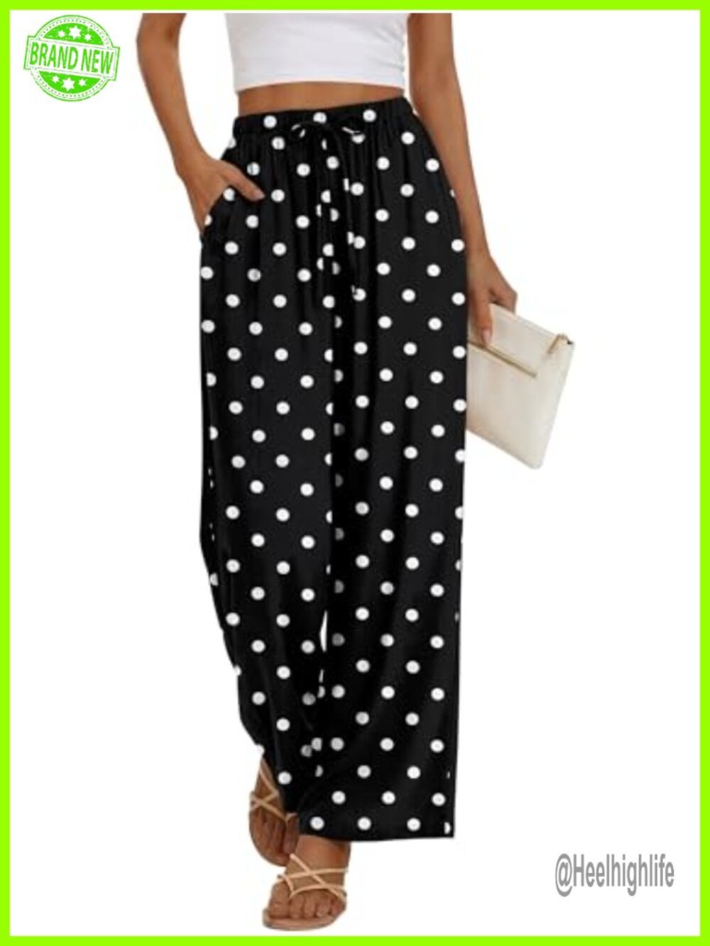 Women Cotton Linen Palazzo Pants Flowy Wide Leg Beach Trousers